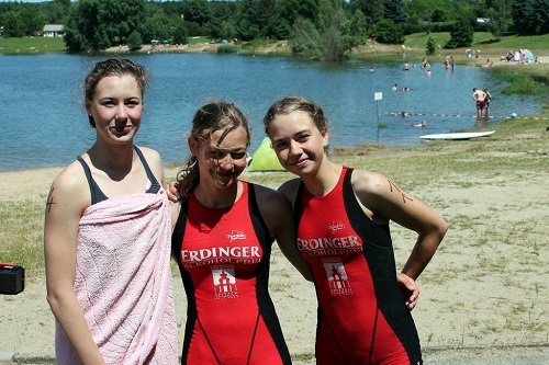 das weibliche Podium an diesem Tage